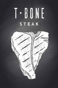Ceduľa Steak T- Bone 30cm x 20cm Plechová tabuľa