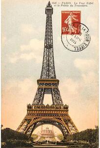 Retro Cedule Ceduľa Paríž známka, eiffelova veža - Paris