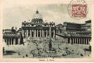 Retro Cedule Ceduľa Rím známka 1933 Námestie sv. Petra