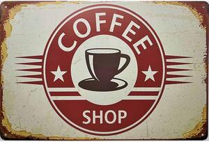Ceduľa Coffee Shop - Vintage style 30cm x 20cm Plechová tabuľa