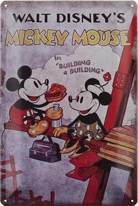 Retro Cedule Ceduľa Walt Disneys Mickey Mouse in Building a Building