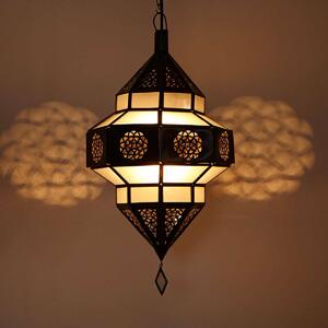 Orientálna závesná lampa Maha mliečno-biela