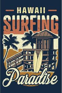Ceduľa Hawaii Surfing Paradise - Vintage style 30cm x 20cm Plechová tabuľa