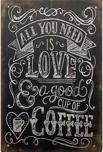 Retro Cedule Ceduľa All You Need Is Love A Good Cup Of Coffee
