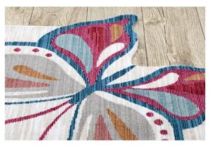 Detský kusový koberec Motýle krémový 133x192cm