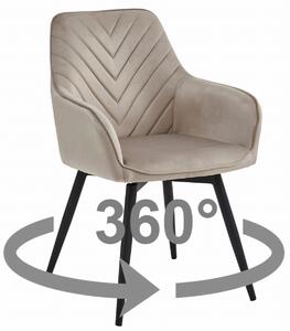 Otočné jedálenské kreslo NANA360 VELVET, béžové
