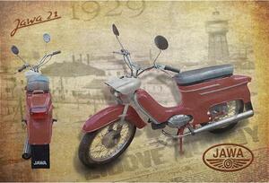 Ceduľa Jawa 21 - motocykel - historická ceduľa 30cm x 20cm Plechová tabuľa