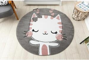Detský kusový koberec Kitty sivý kruh 160cm
