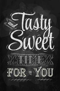 Ceduľa Tasty Sweet Time For You 40 x 30 cm Plechová tabuľa