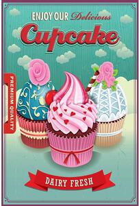 Retro Cedule Ceduľa Cupcakes Bakery Shop 4