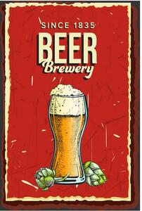 Ceduľa Beer - Brewery Vintage style 30cm x 20cm Plechová tabuľa