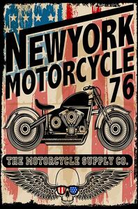 Retro Cedule Ceduľa New York Motorcycle 76