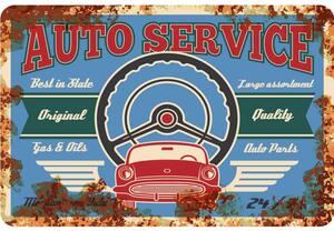 Ceduľa Auto Service Vintage style 30cm x 20cm Plechová tabuľa