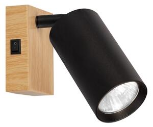 Brilagi - Nástenné bodové svietidlo SELE 1xGU10/30W/230V čierna/dekor dubu