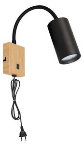 Brilagi - Flexibilná nástenná lampa SELE 1xGU10/30W/230V čierna/dubový dekor
