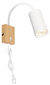 Brilagi - Flexibilné nástenné svietidlo SELE 1xGU10/30W/230V biele/dubový dekor