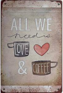 Retro Cedule Drevená Ceduľa All We Love Coffee