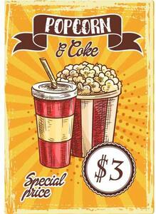 Retro Cedule Ceduľa Restaurant Menu 4 - Popcorn & Coke