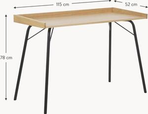 Pracovný stôl s dubovou dyhou Rayburn