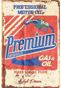 Ceduľa Premium Gas Oil Vintage style 30cm x 20cm Plechová tabuľa