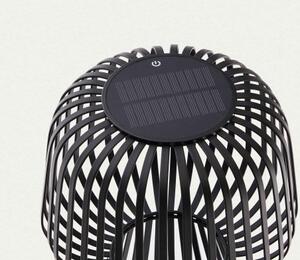 REIBA záhradná solárna stolová lampa Čierna