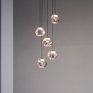 LOOM DESIGN LED závesné svietidlo Ice Ball, chróm/čierna, 5 svetiel, Chrómová / strieborná, Obývacia izba / jedáleň, Plast, Moderný, Závesné svietidlo