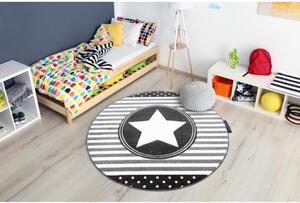 Detský kusový koberec Hviezda sivý kruh 140cm
