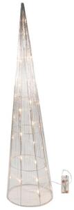 SVENSKA LIVING Vianočná dekorácia 30 LED strieborný kužeľ 80 cm s časovačom