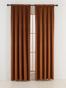 Zamatové zatemňovacie závesy Cesar terakota - 140 x 160 cm (2ks) - riasiaca stuha