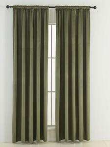 Zamatové zatemňovacie závesy Cesar olivové - 140 x 160 cm (2ks) - riasiaca stuha