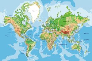 Samolepiaca tapeta klasická mapa sveta