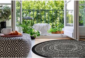 Kusový koberec Flats čierny kruh 120cm