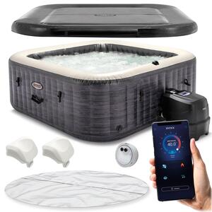 Intex Nafukovacia štvorcová hydromasážna jacuzzi 6 osôb 239x71 cm +prémiové príslušenstvo - INTEX 28452