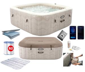 Intex Nafukovacia štvorcová hydromasážna jacuzzi pre 6 osôb 196x71 cm, prémiové príslušenstvo - INTEX 28472