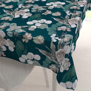 Biante Teflónový obdĺžnikový obrus TF-058 Kvety s eukalyptom na tmavo zelenom 50x100 cm