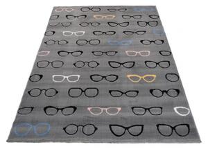 Kusový koberec PP Okuliare sivý 120x170cm