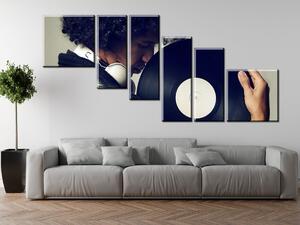 Gario 6 dielny obraz na plátne Retro music Veľkosť: 220 x 100 cm