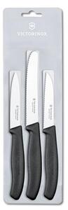 VICTORINOX Nože na zeleninu VICTORINOX sada 3ks čierne