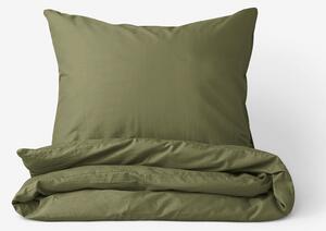 Goldea bavlnené posteľné obliečky - olivové 140 x 220 a 70 x 90 cm
