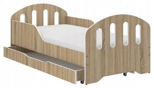 Detská posteľ SMILE so šuflíkom 160 x 80 cm v dekore dub sonoma