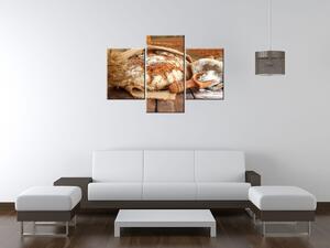 Gario 3 dielny obraz na plátne Vidiecky domáci chlieb Veľkosť: 90 x 60 cm
