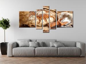 Gario 5 dielny obraz na plátne Vidiecky domáci chlieb Veľkosť: 160 x 80 cm