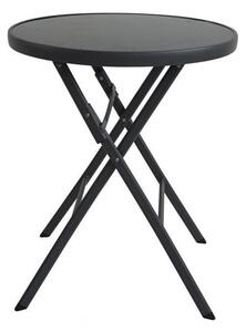 Záhradný skladací stolík ModernHome 60 cm čierny Čierna