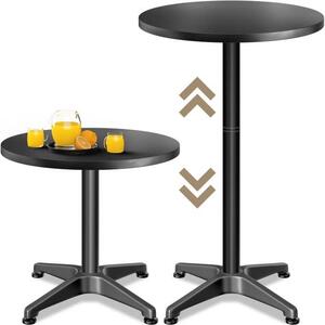 Hliníkový barový stôl Ø60 cm - čierny