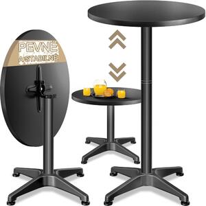 Barový stôl Ø60cm skladací - čierny
