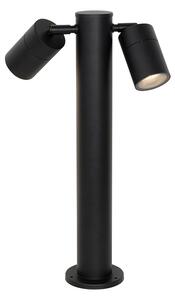 Stojaca vonkajšia lampa čierna 45 cm IP44 nastaviteľná 2-svetlo - Duo