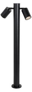 Stojaca vonkajšia lampa čierna 80 cm IP44 nastaviteľná 2-svetlo - Duo