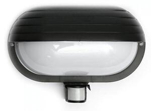 Technické nástenné svietidlo so snímačom NEPTUN 2, čierne