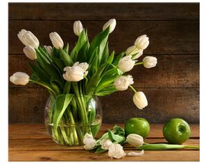 Obraz na plátne Biele tulipány Rozmery: 100 x 70 cm
