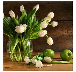 Obraz na plátne Biele tulipány Rozmery: 60 x 40 cm